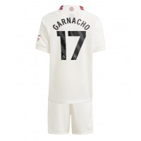 Manchester United Alejandro Garnacho #17 Tretí Detský futbalový dres 2023-24 Krátky Rukáv (+ trenírky)